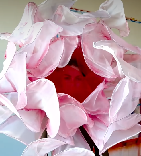 Pink petal ruffle costume